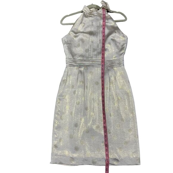 ANTONIO MELANI silk Sheath Dress Women 4 Halter Slimming Quiet Luxury Comfort - Picture 4 of 11